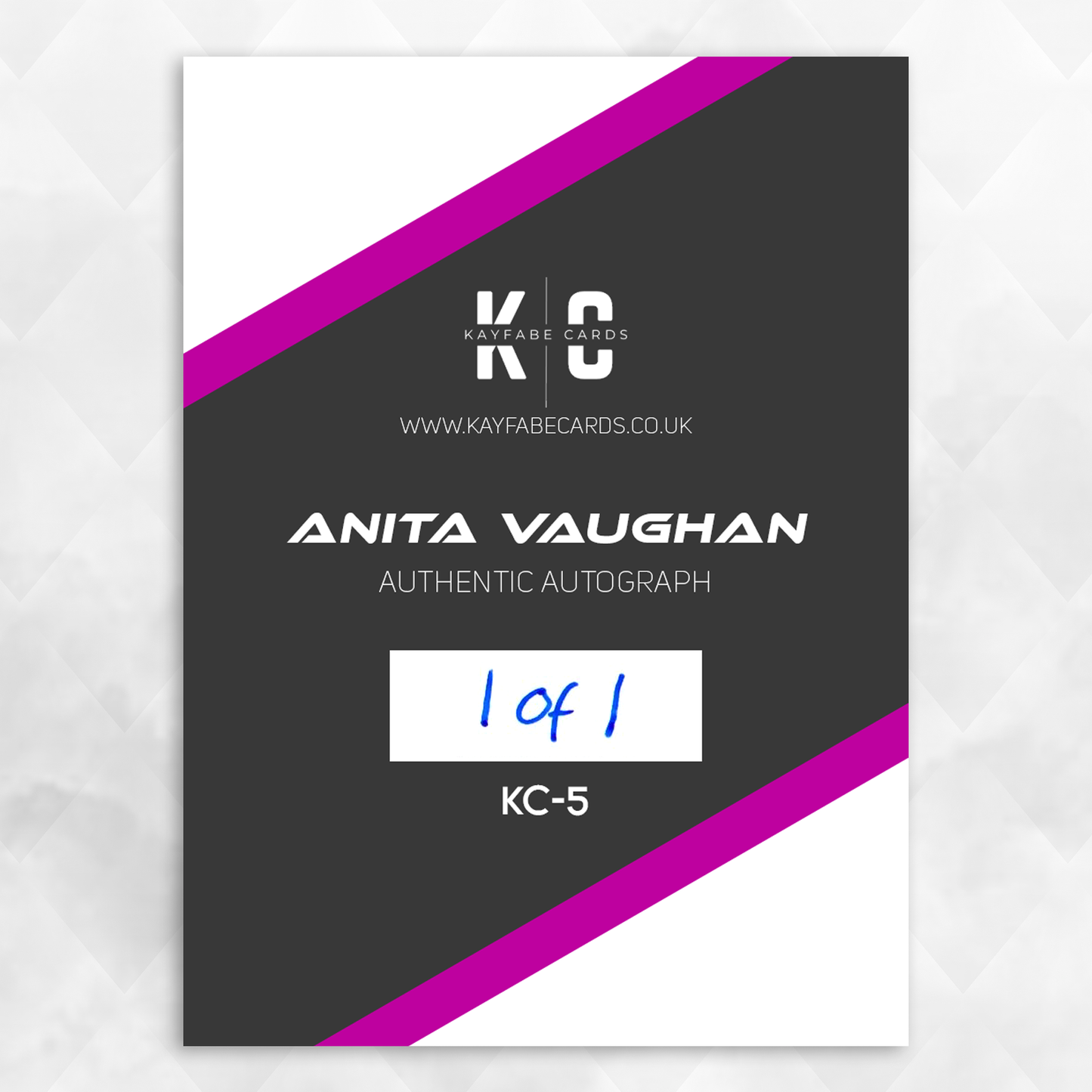 Anita Vaughan 1/1 Autographed Wrestling Trading Card KC-5