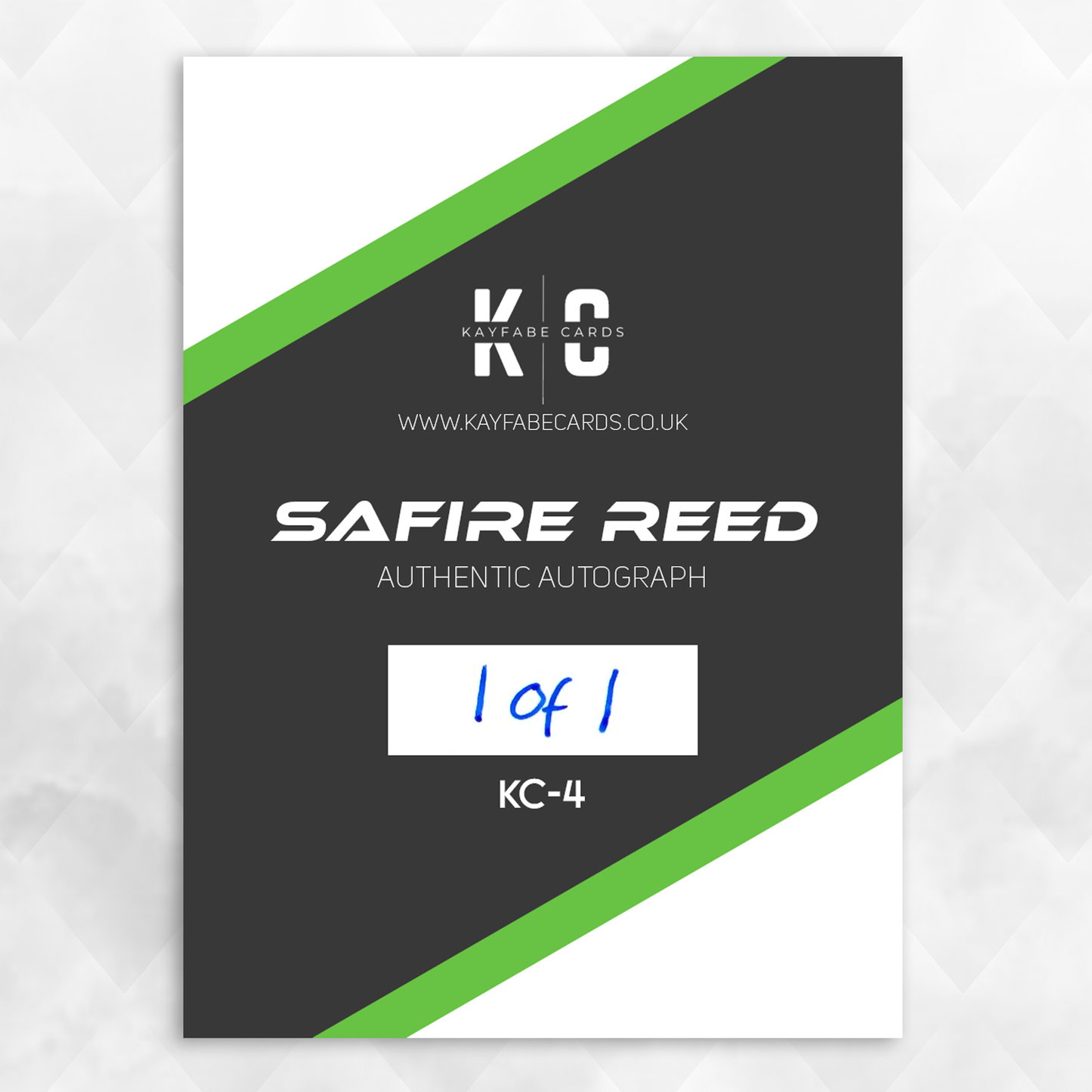 Safire Reed 1/1 Autographed Wrestling Trading Card KC-4