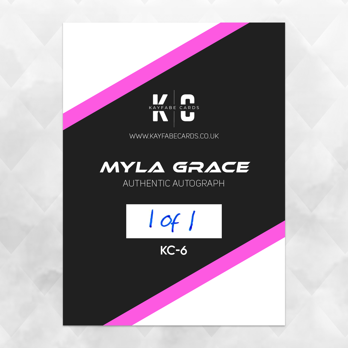 Myla Grace 1/1 Kiss Autographed Wrestling Trading Card KC-6