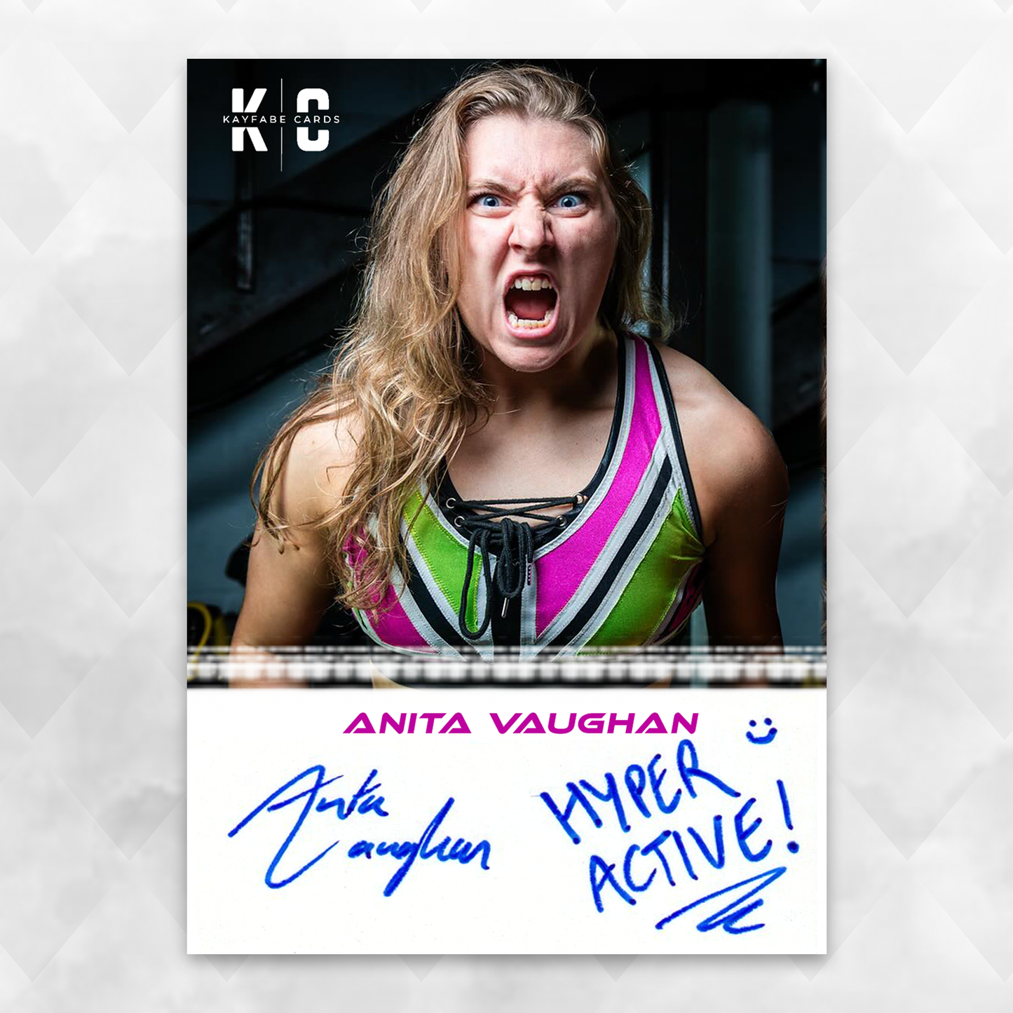 Anita Vaughan 1/1 Autographed Wrestling Trading Card KC-5